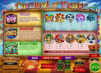 Spilleautomater Carnival of Venice – skjermbilde 2